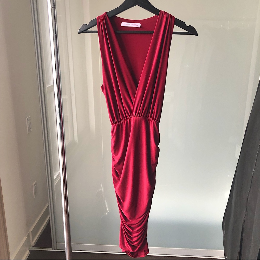 Mendocino Red Ruched Dress